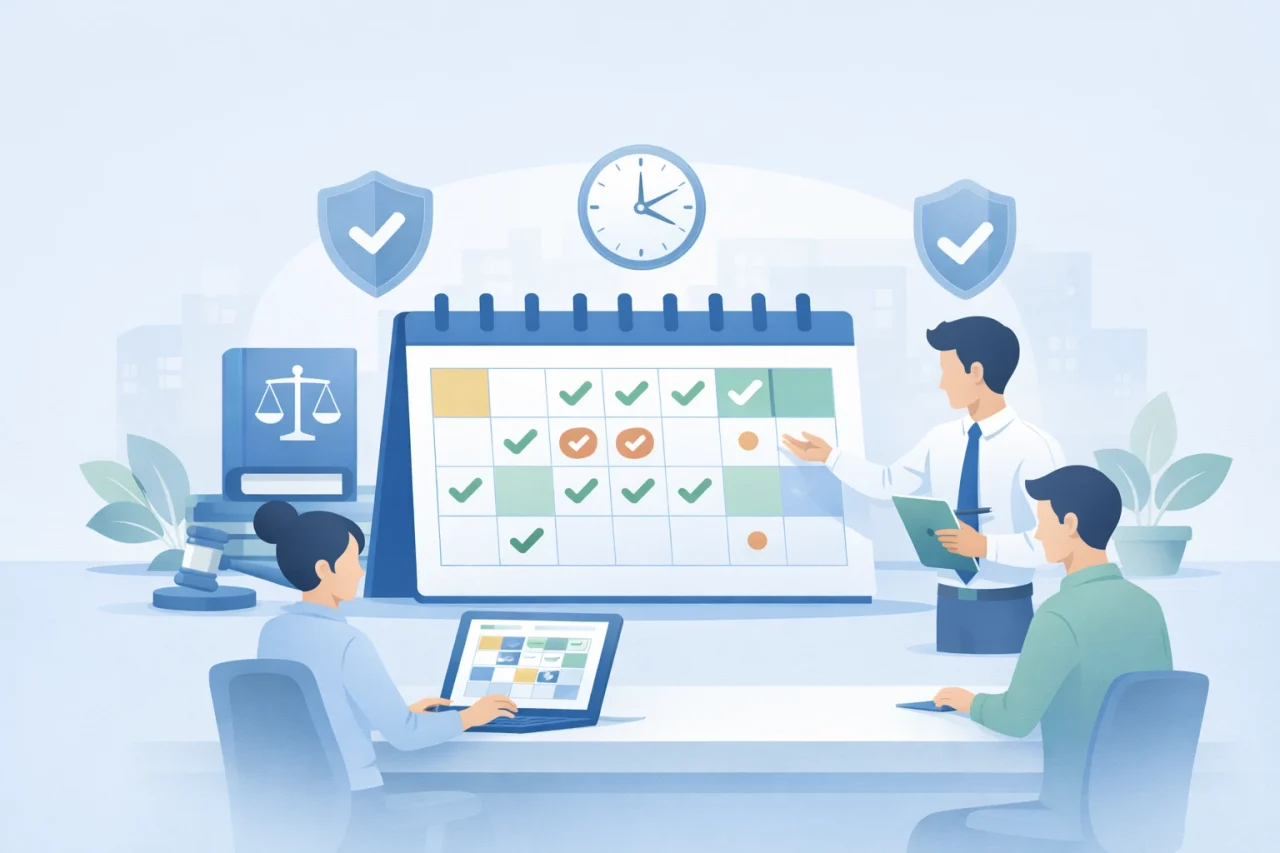 連続勤務や休日管理を適切に行う企業の労務管理イメージ